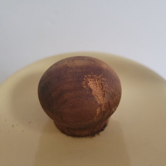 Vintage Enamel & Wood Handled Teapot With Wheat Design - Picture 4 of 9